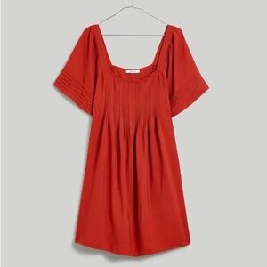 Madewell Rust Square Neck Mini Dress L